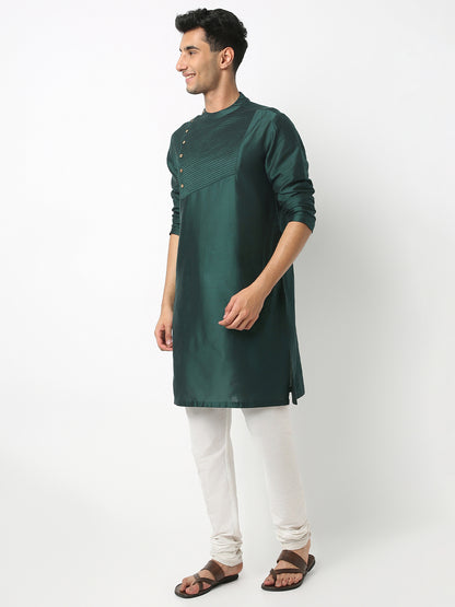 Straight Fit Solid Mandarin Collar Full Sleeve Kurta