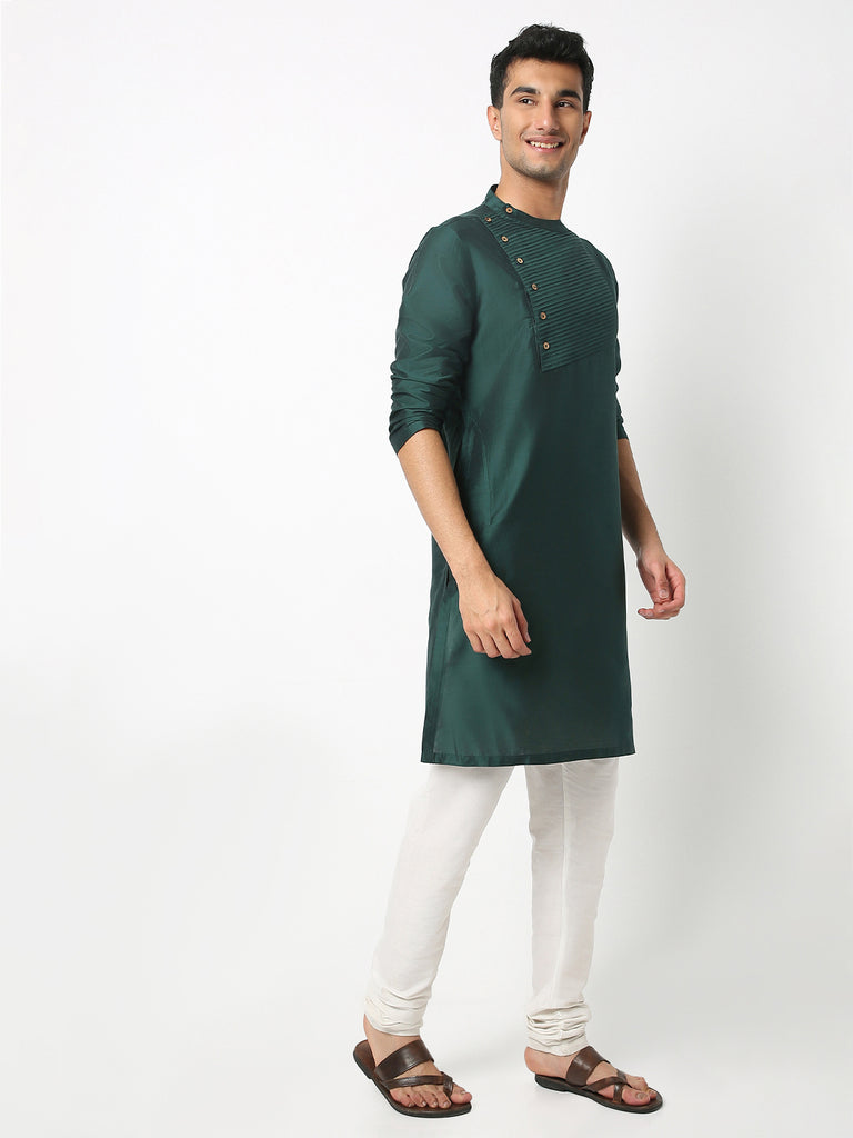 Straight Fit Solid Mandarin Collar Full Sleeve Kurta
