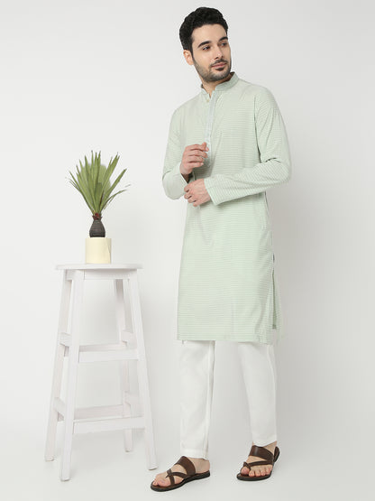 Straight Fit Jacquard Full Sleeve Kurta