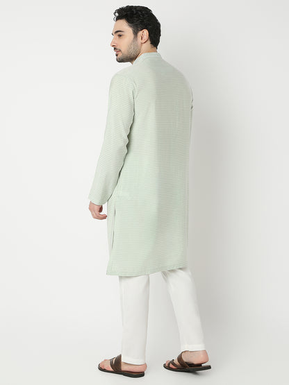 Straight Fit Jacquard Full Sleeve Kurta