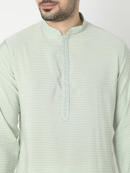 Straight Fit Jacquard Full Sleeve Kurta