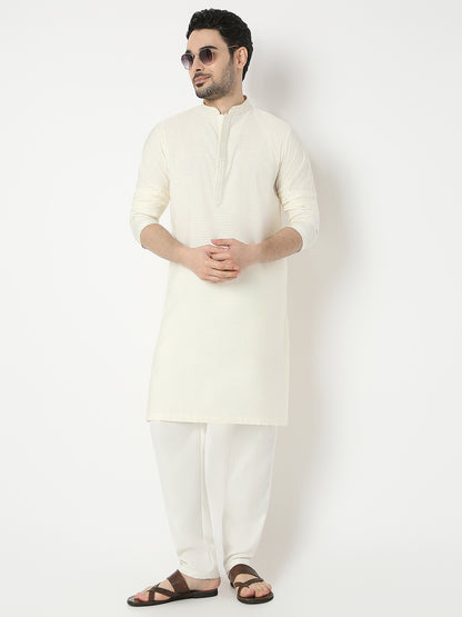 Straight Fit Jacquard Full Sleeve Kurta