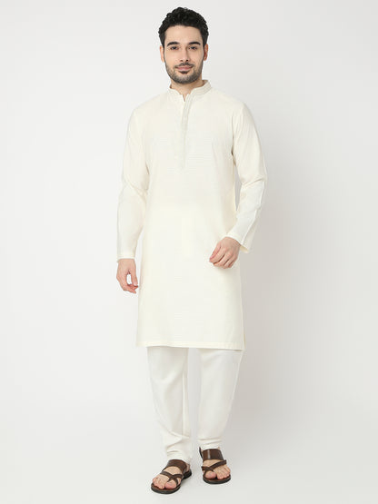 Straight Fit Jacquard Full Sleeve Kurta