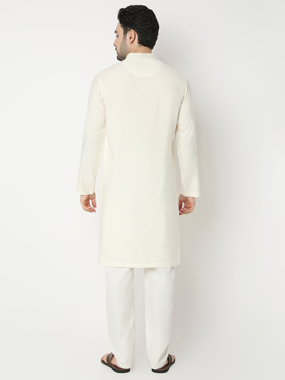 Straight Fit Jacquard Full Sleeve Kurta
