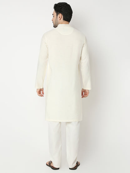 Straight Fit Jacquard Full Sleeve Kurta