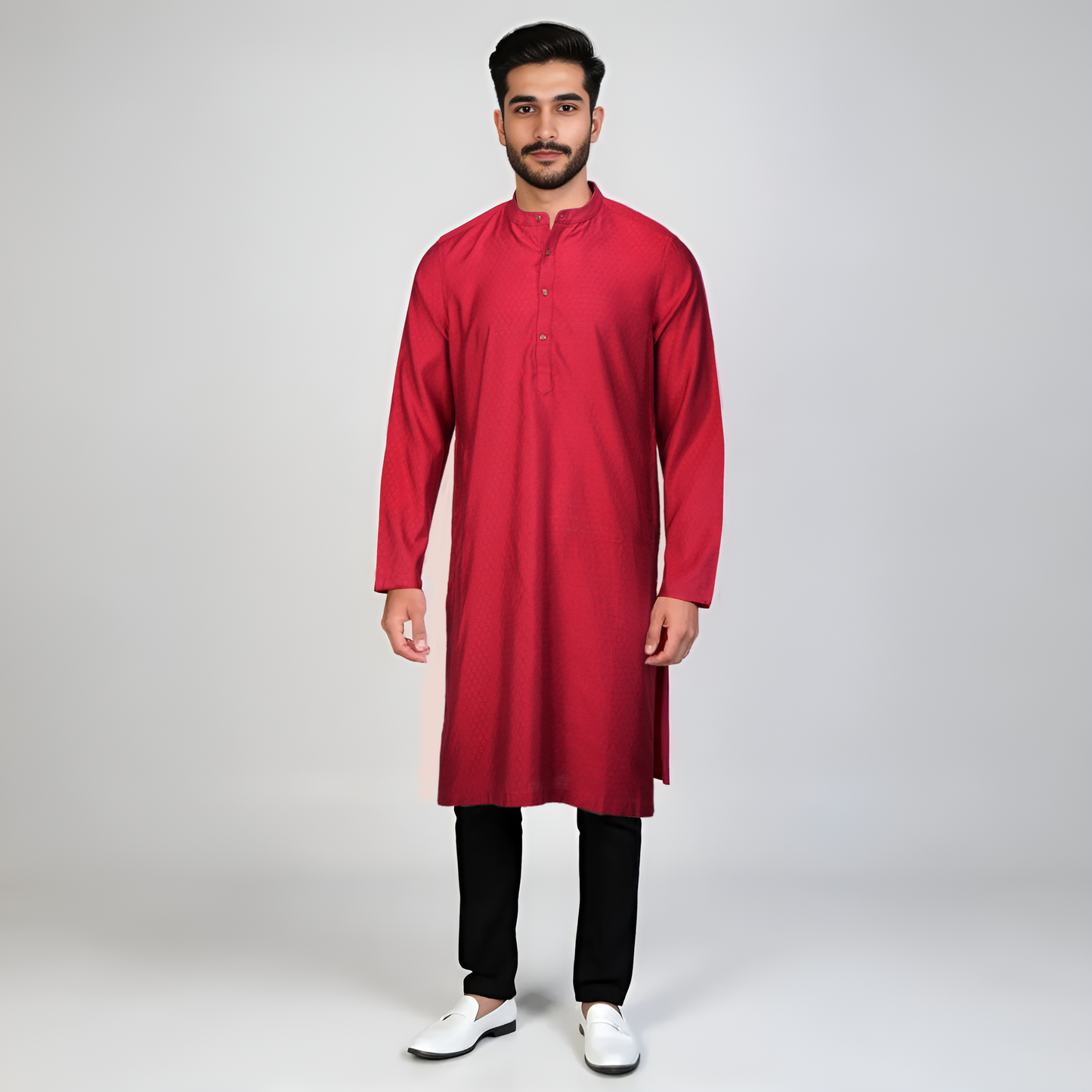 Jacquard Straight Long Kurta