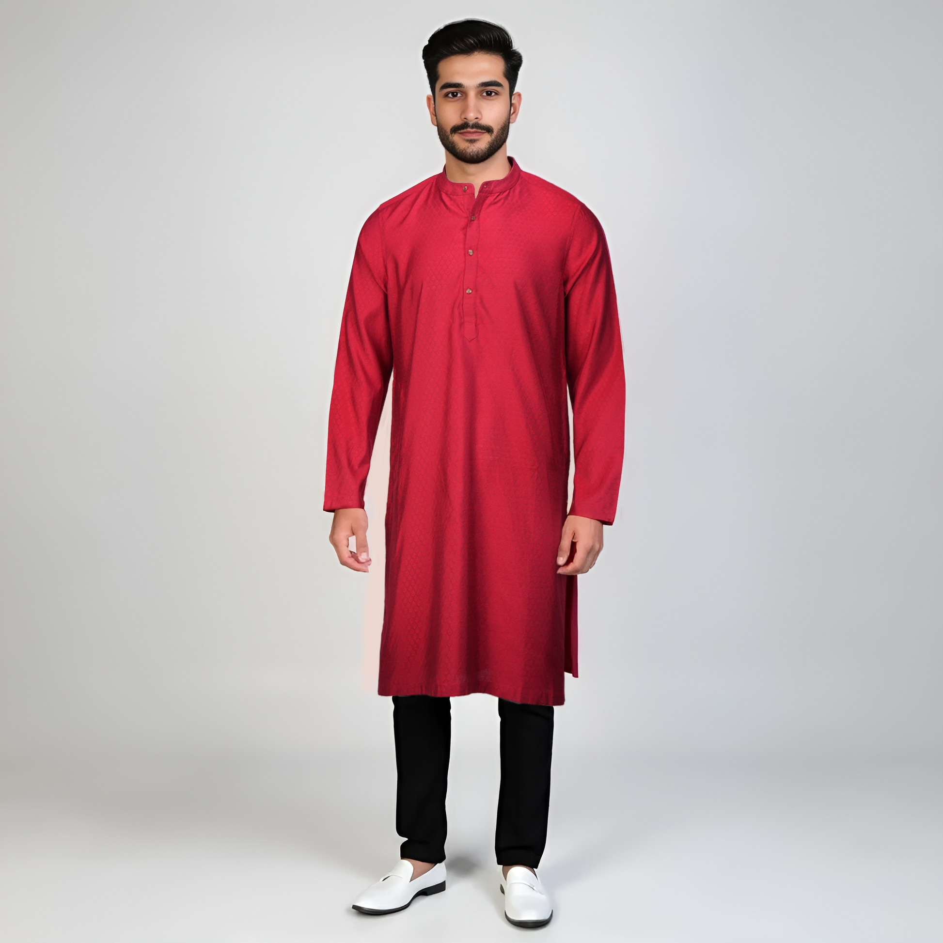 Jacquard Straight Long Kurta
