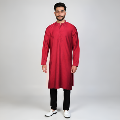 Jacquard Straight Long Kurta