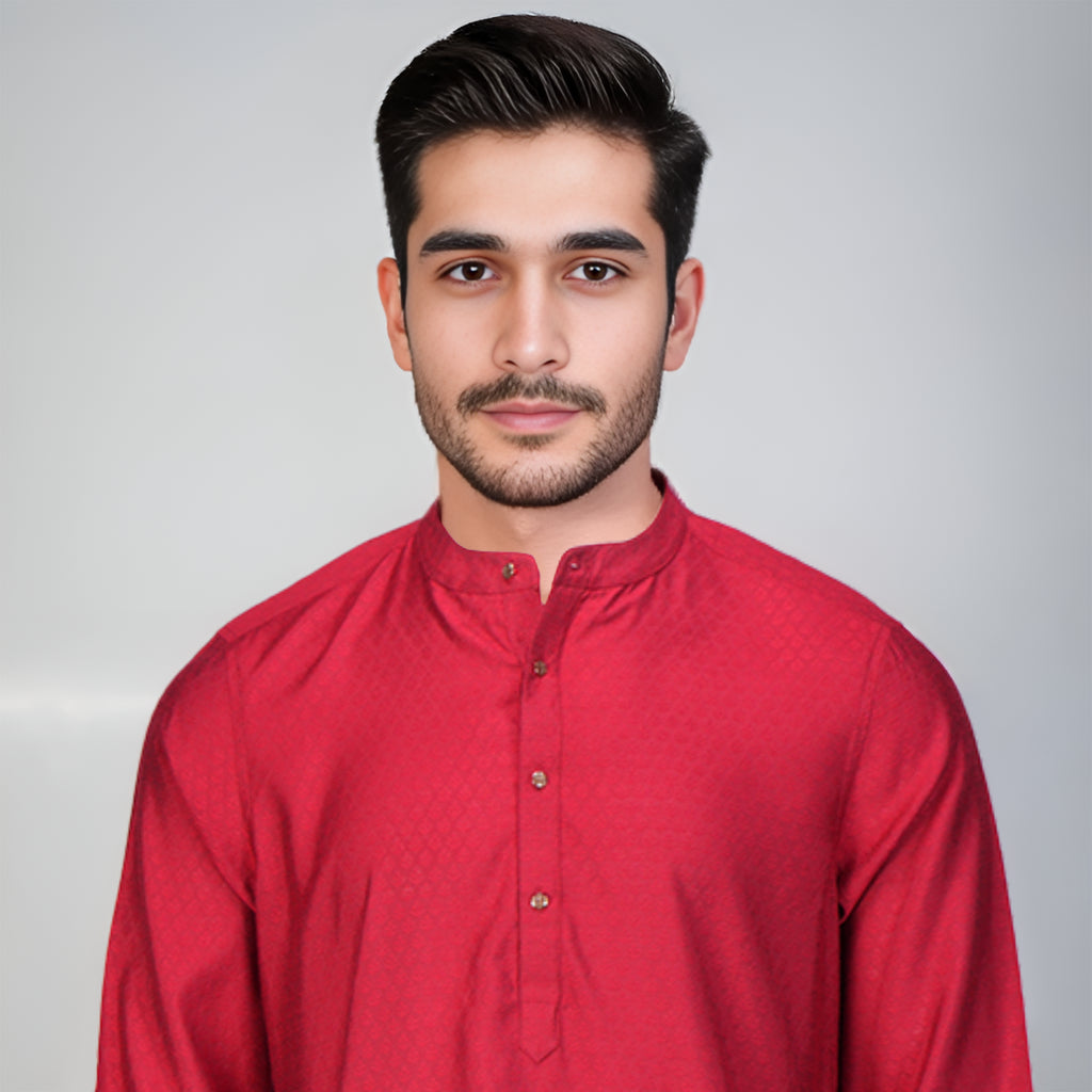 Jacquard Straight Long Kurta