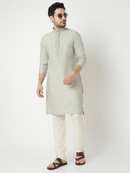 Straight Fit Jacquard Full Sleeve Kurta
