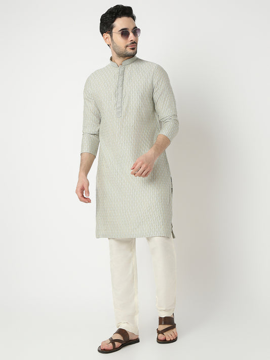 Straight Fit Jacquard Full Sleeve Kurta