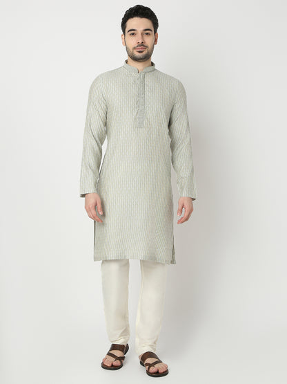 Straight Fit Jacquard Full Sleeve Kurta
