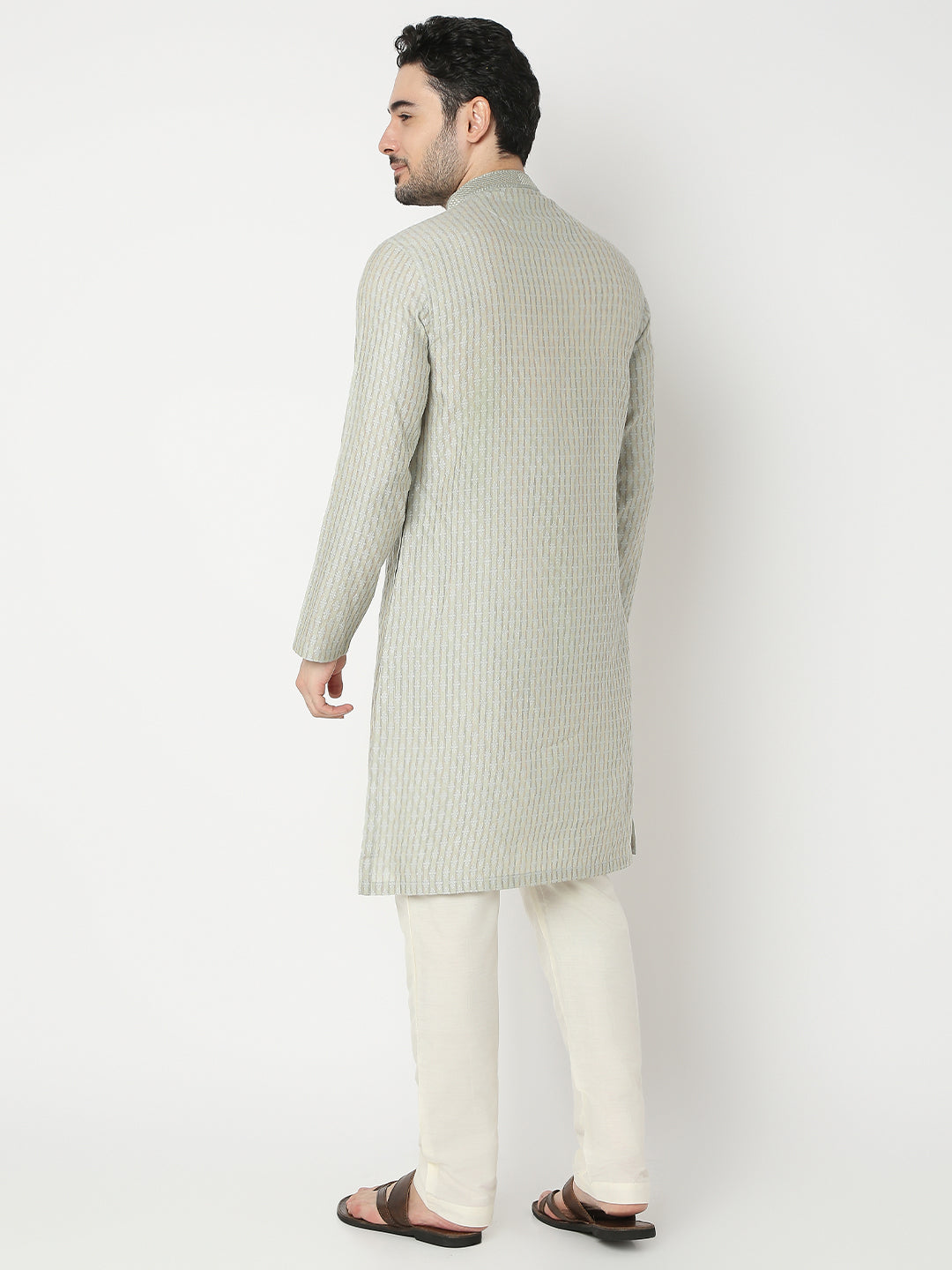 Straight Fit Jacquard Full Sleeve Kurta