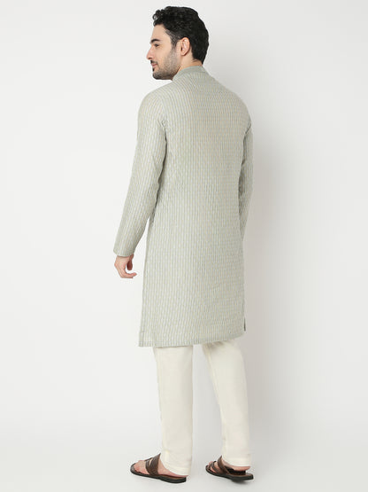 Straight Fit Jacquard Full Sleeve Kurta