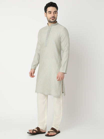 Straight Fit Jacquard Full Sleeve Kurta