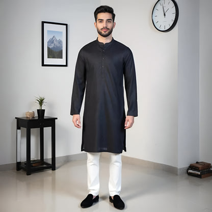 Jacquard Straight Long Kurta
