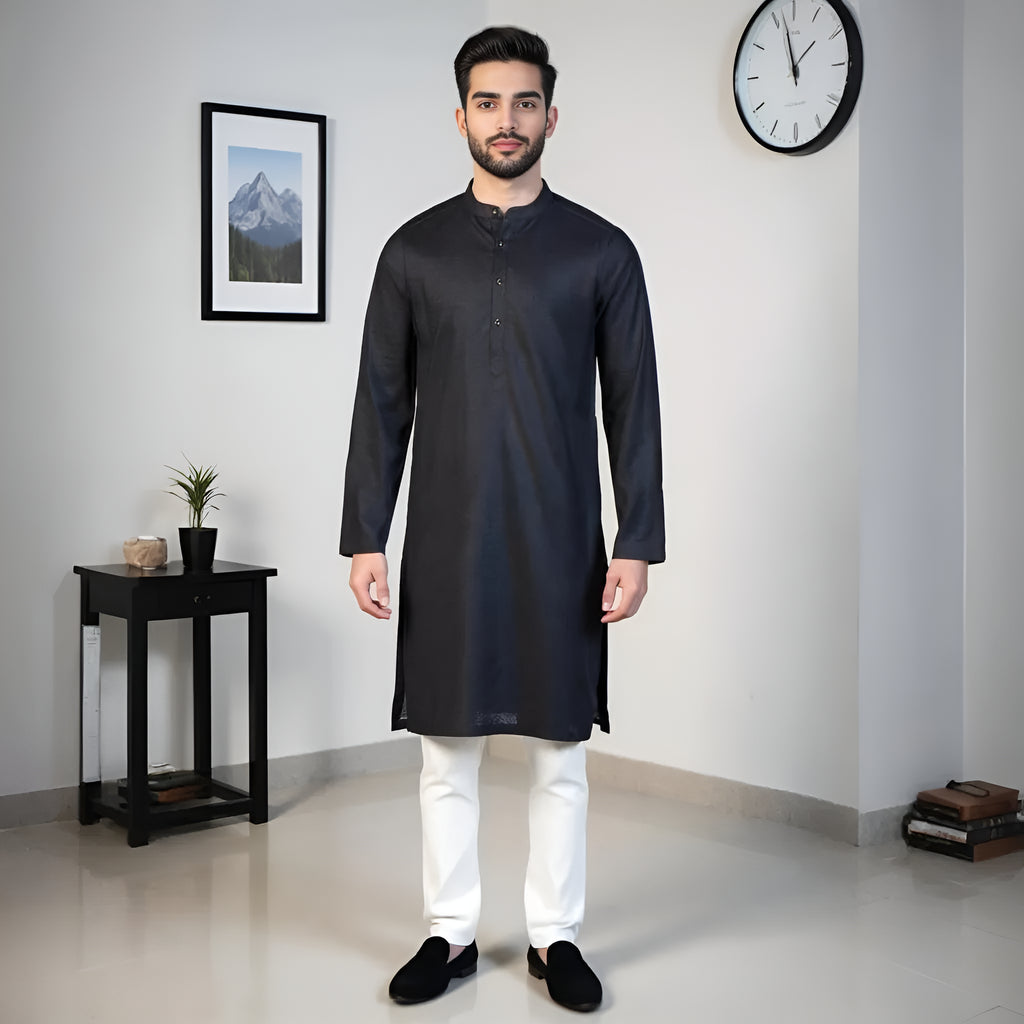 Jacquard Straight Long Kurta