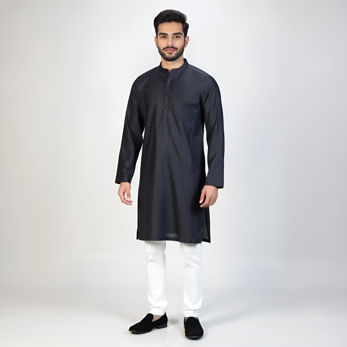 Jacquard Straight Long Kurta