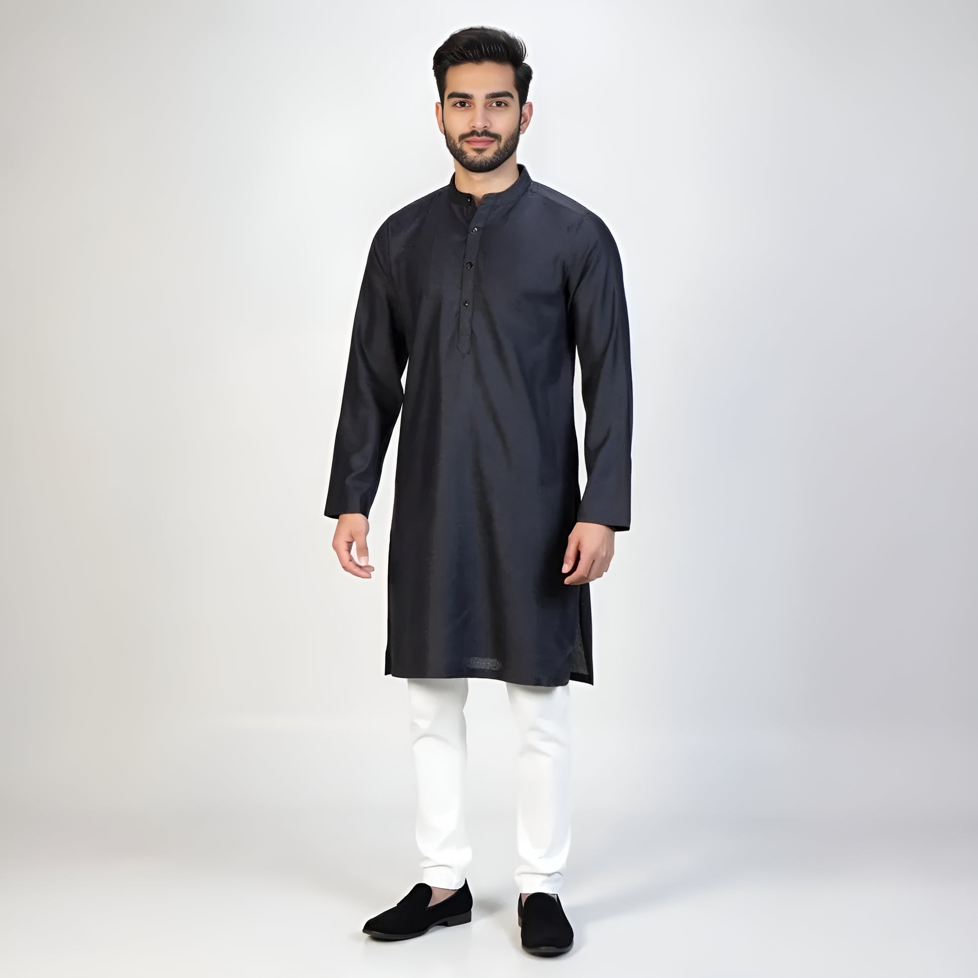 Jacquard Straight Long Kurta