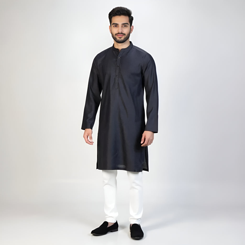Jacquard Straight Long Kurta