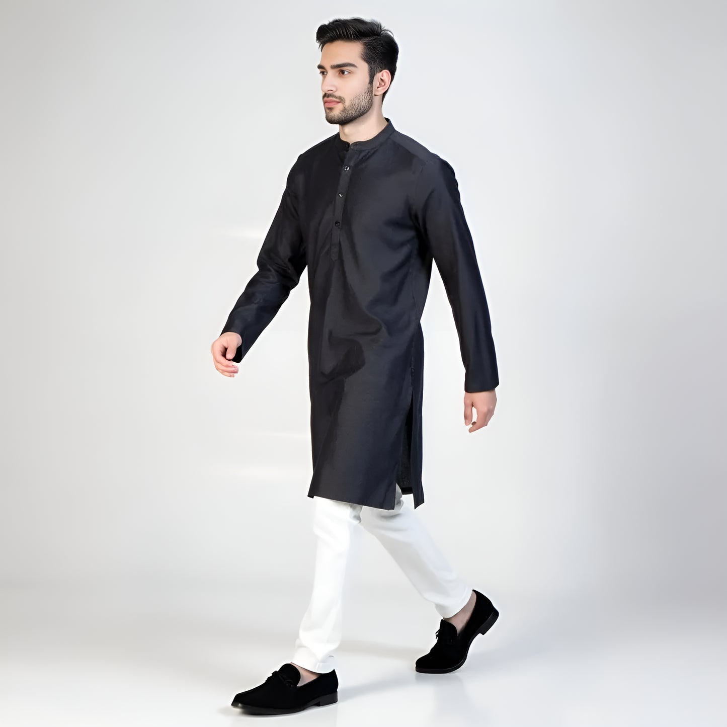 Jacquard Straight Long Kurta