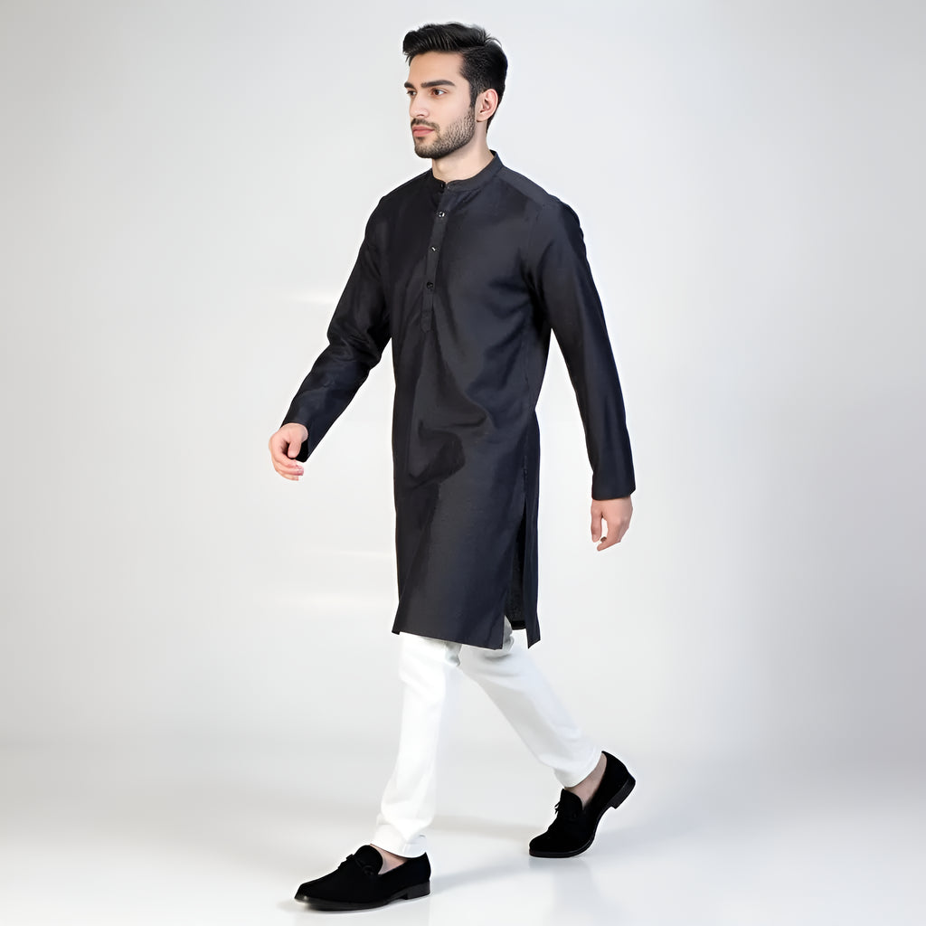 Jacquard Straight Long Kurta