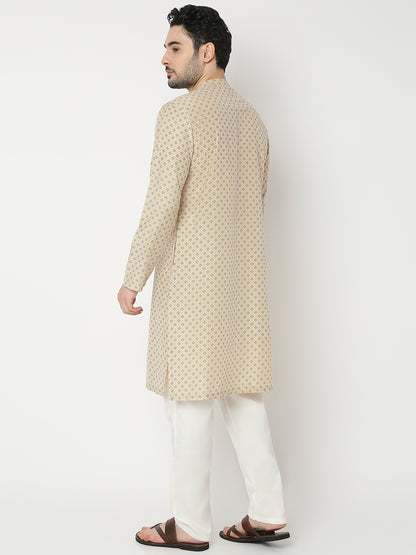 Straight Fit Printed Full Sleeve Kurta