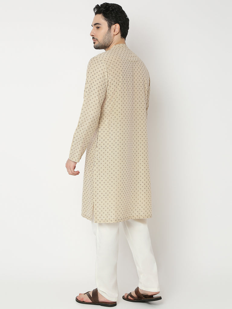 Straight Fit Printed Full Sleeve Kurta