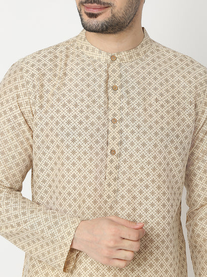 Straight Fit Printed Full Sleeve Kurta