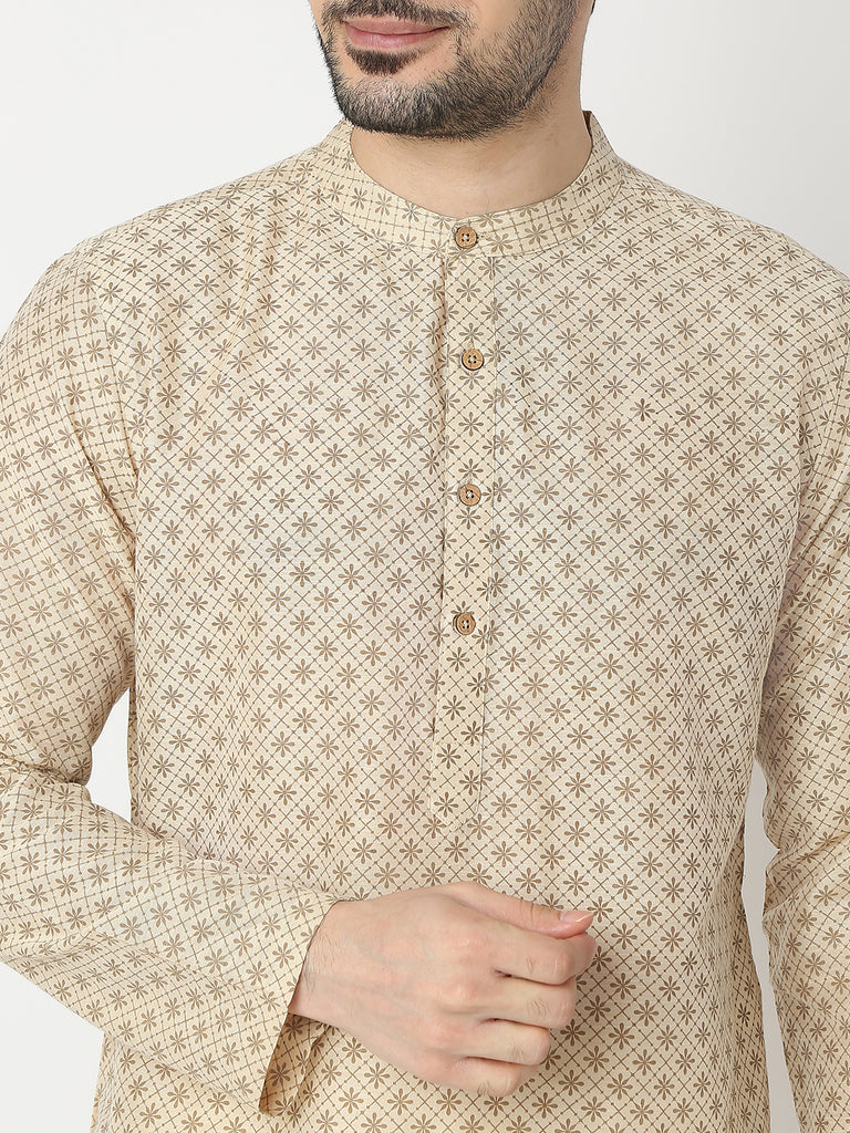Straight Fit Printed Full Sleeve Kurta