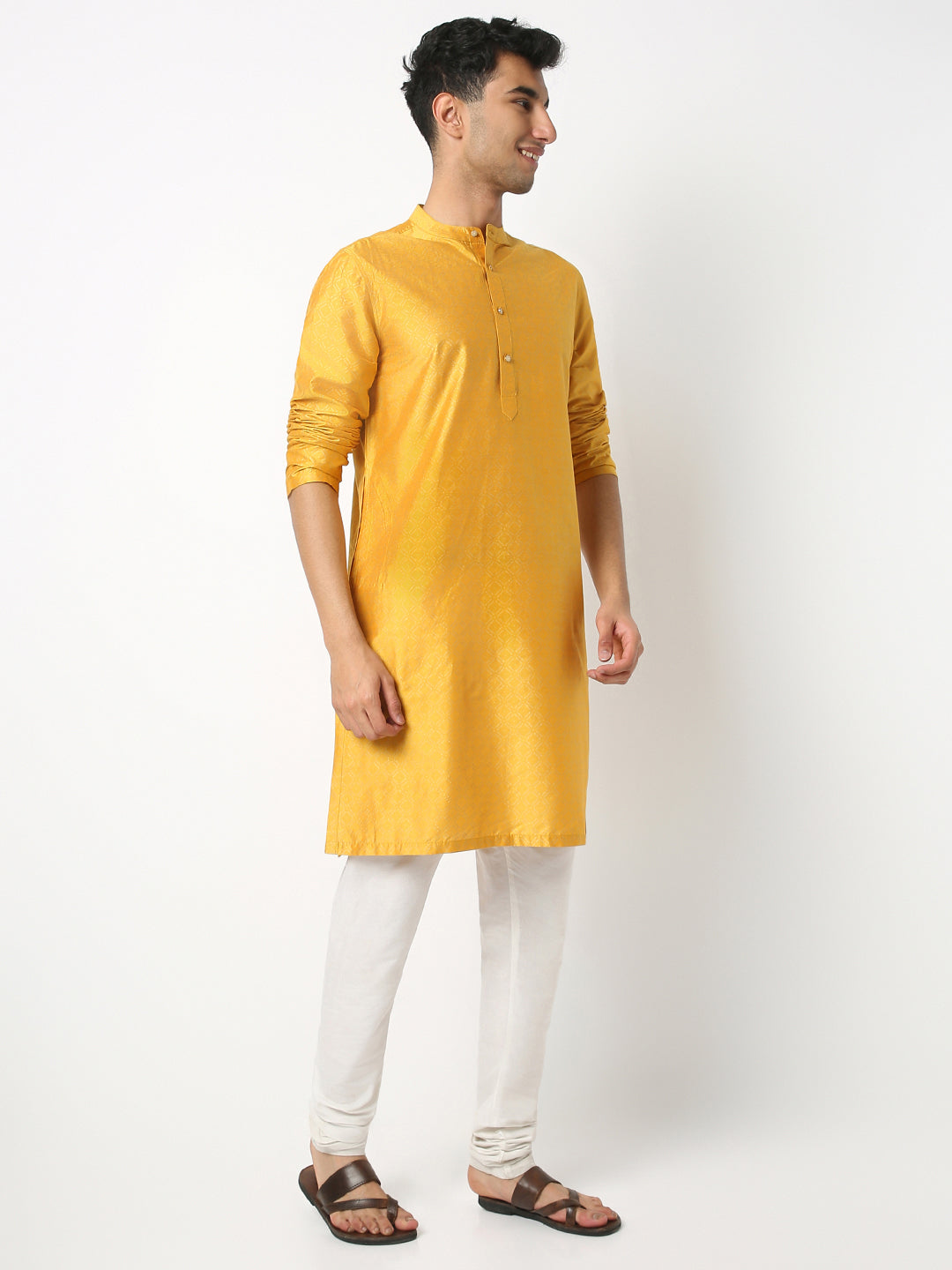 Regular Fit Printed Mandarin Collar Full Sleeve Kurta