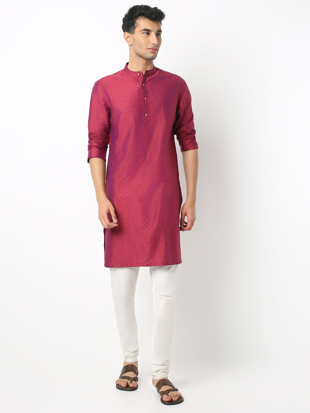 Regular Fit Printed Mandarin Collar Full Sleeve Kurta