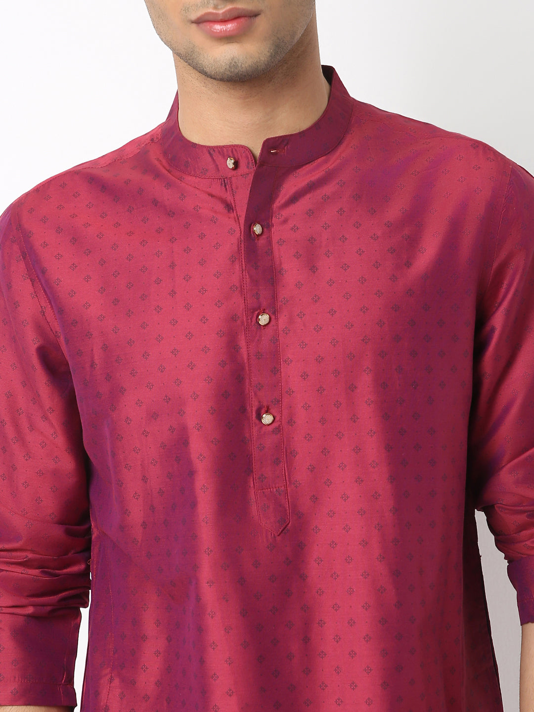 Regular Fit Printed Mandarin Collar Full Sleeve Kurta