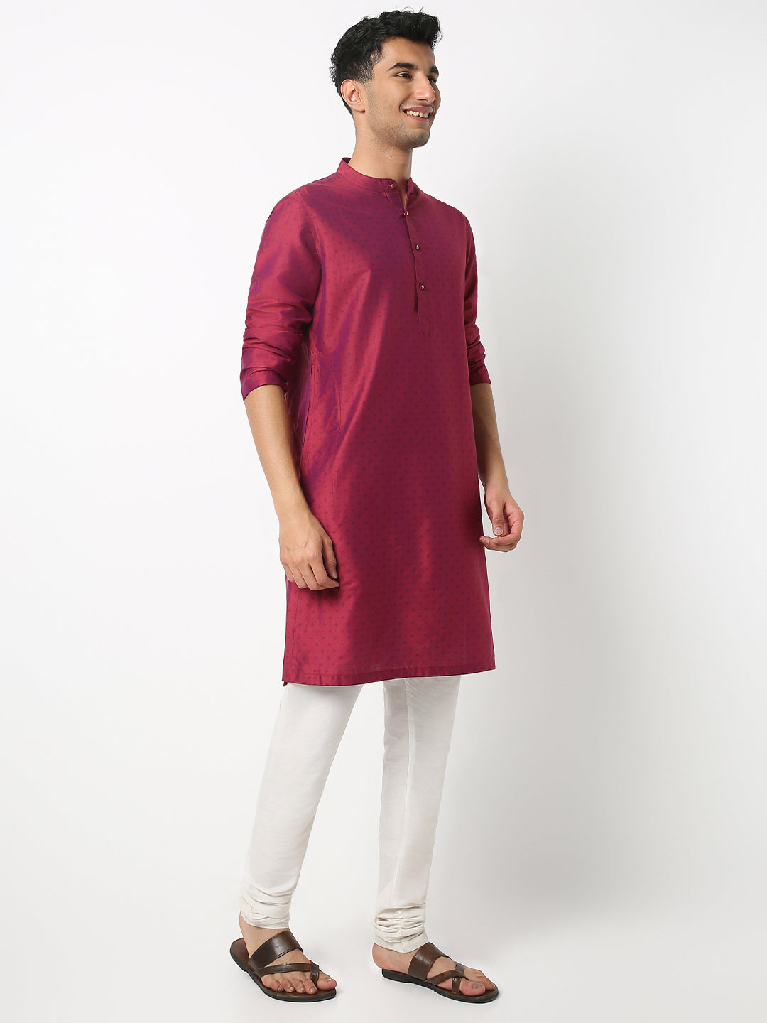 Regular Fit Printed Mandarin Collar Full Sleeve Kurta