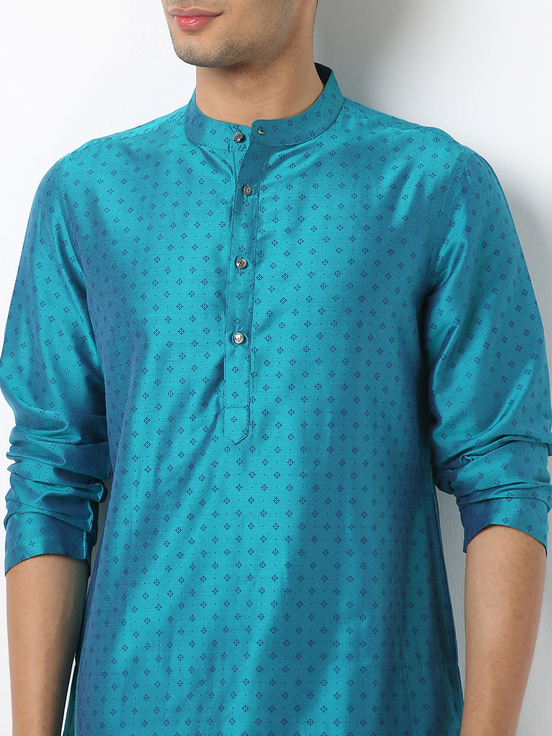Regular Fit Printed Mandarin Collar Full Sleeve Kurta
