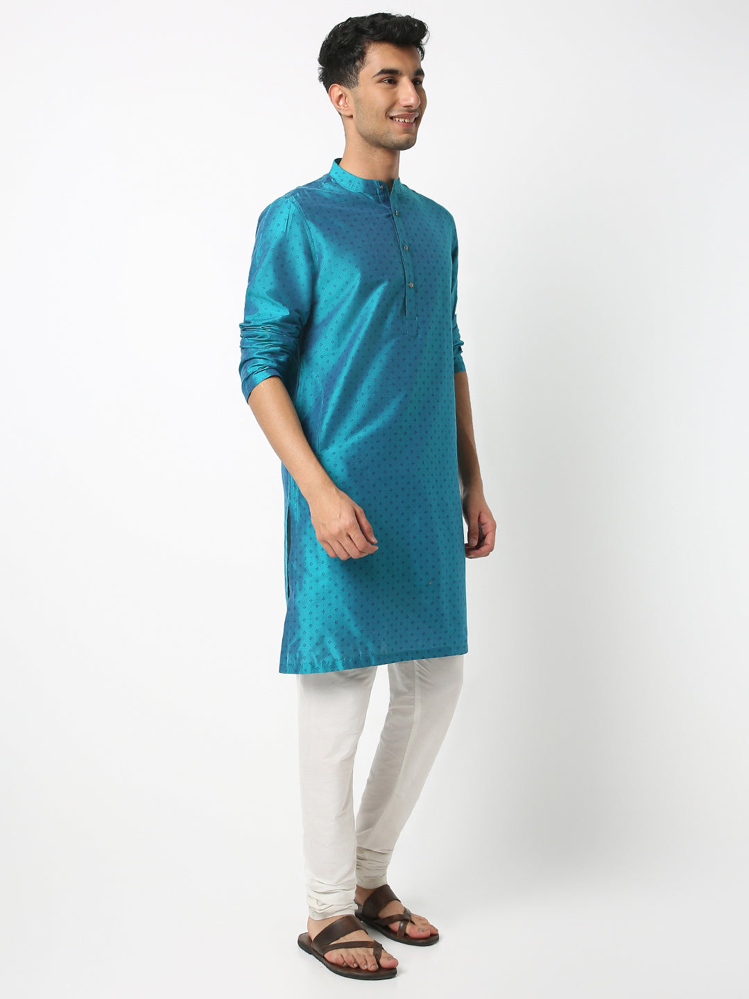 Regular Fit Printed Mandarin Collar Full Sleeve Kurta