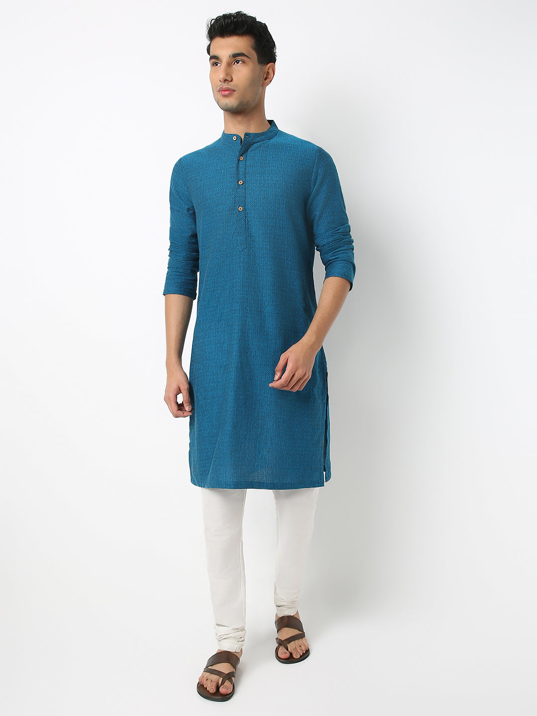 Regular Fit Printed Mandarin Collar Full Sleeve Kurta
