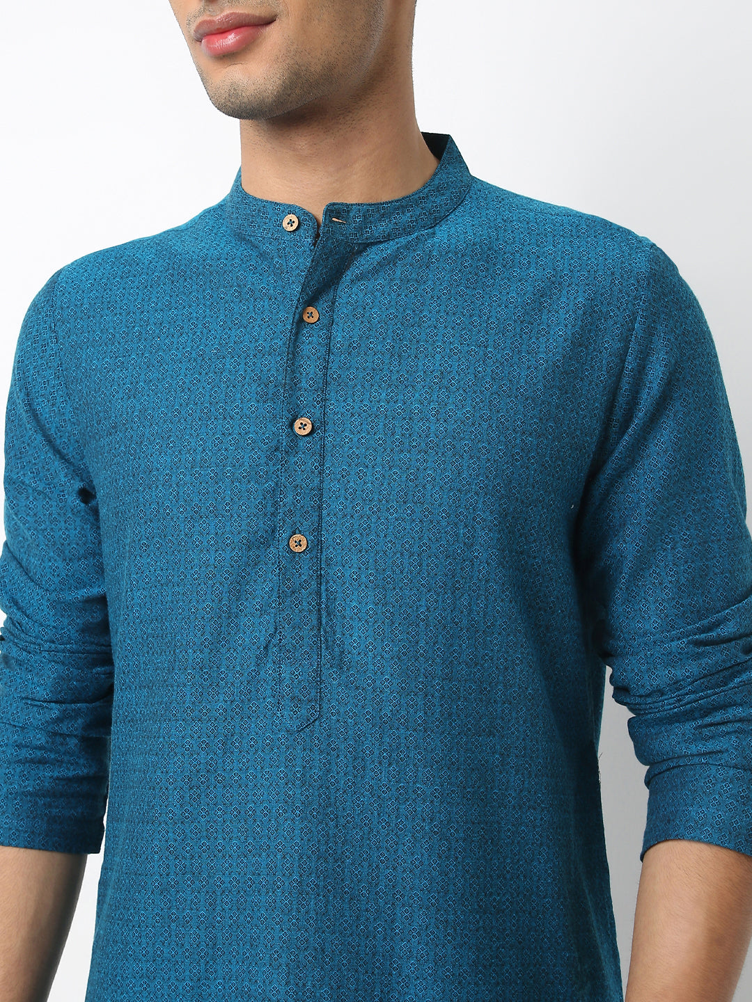 Regular Fit Printed Mandarin Collar Full Sleeve Kurta