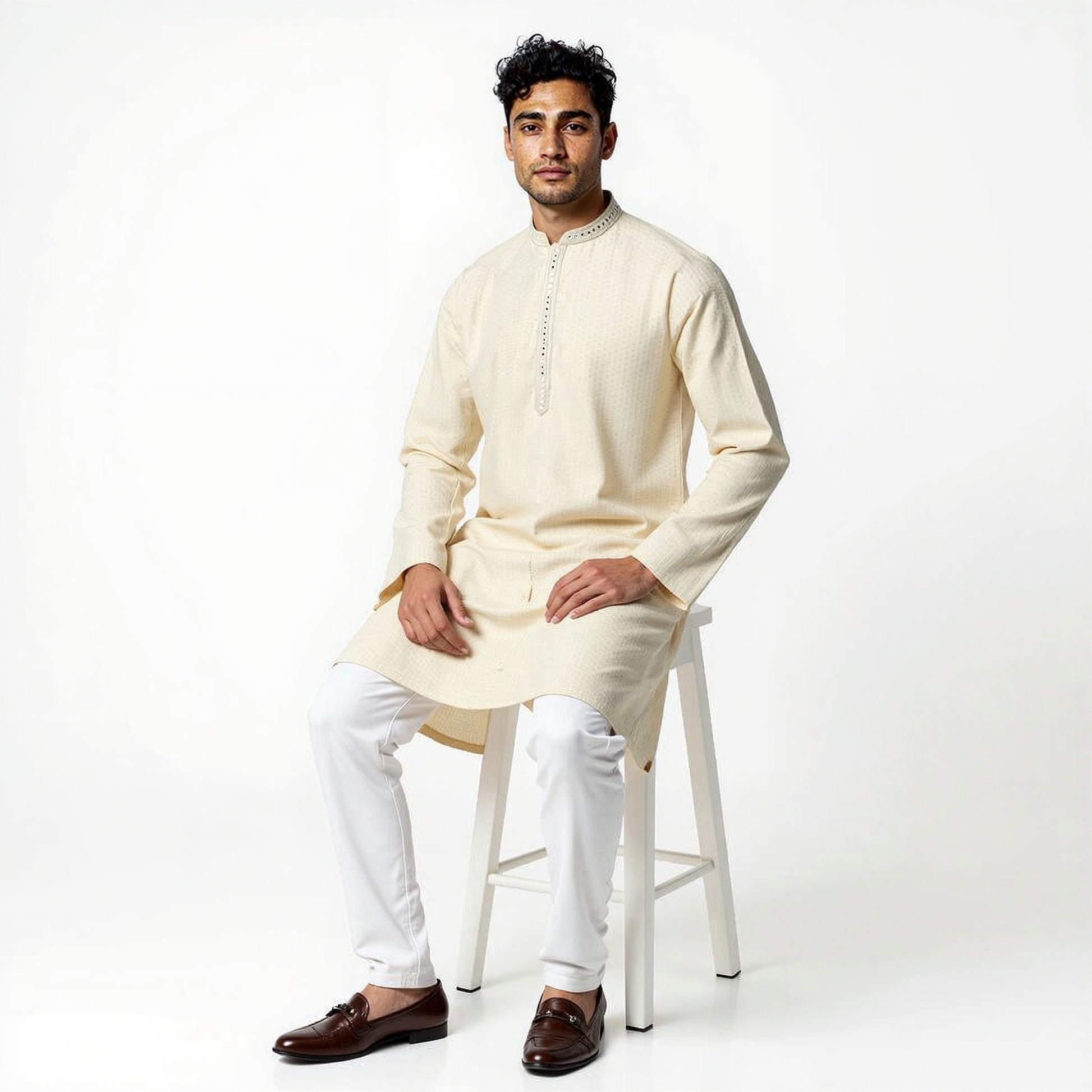 Embroidered Straight Long Kurta