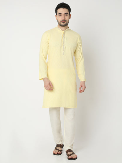 Regular Fit Jacquard Full Sleeve Kurta
