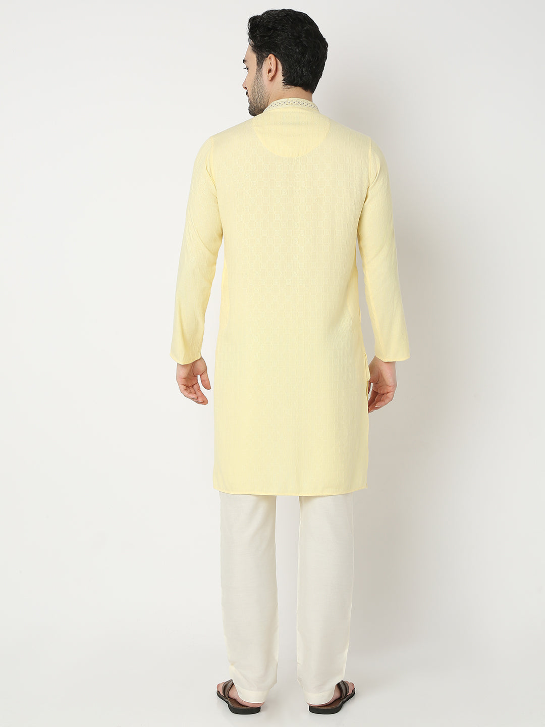 Regular Fit Jacquard Full Sleeve Kurta