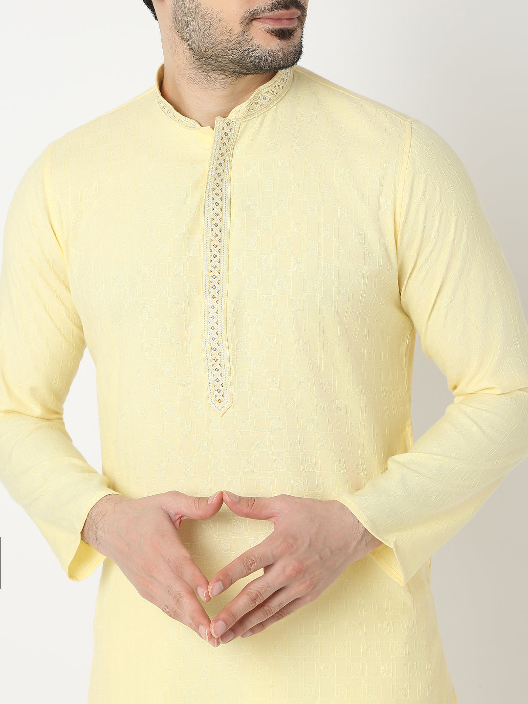 Regular Fit Jacquard Full Sleeve Kurta