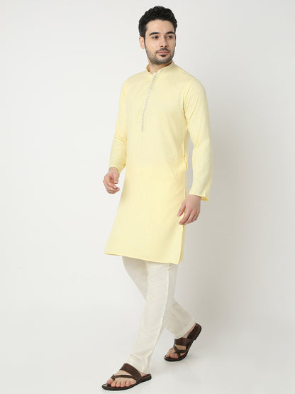 Regular Fit Jacquard Full Sleeve Kurta