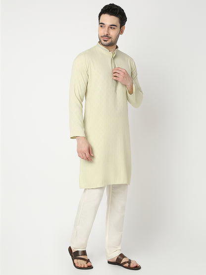 Regular Fit Jacquard Full Sleeve Kurta