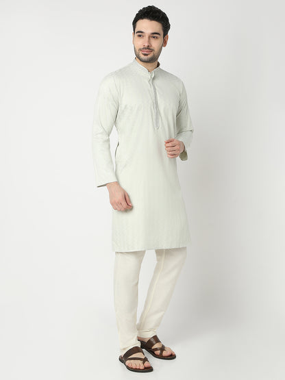 Regular Fit Jacquard Half Sleeve Kurta