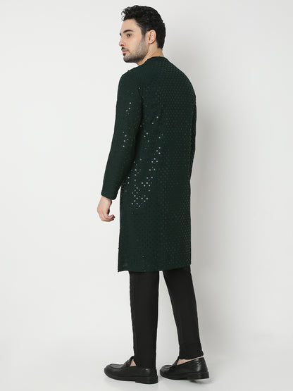 Straight Fit Embroidered Full Sleeve Kurta