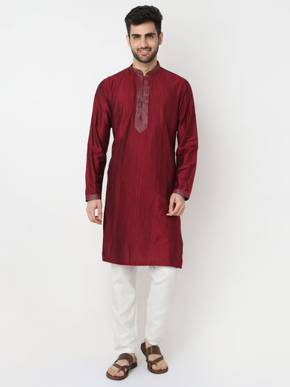 Pintuck Straight Long Kurta
