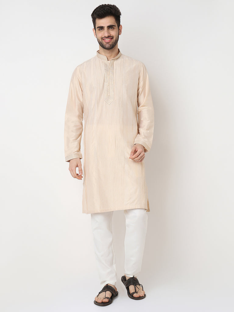 Pintuck Straight Long Kurta