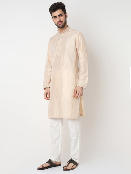 Pintuck Straight Long Kurta