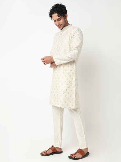 Jacquard Straight Long Kurta